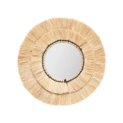 Atmosphera Miroirs*3 miroirs "Alba", Raphia Beige