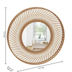 Atmosphera Décoration En Bois*Miroir "Vidhya" Boisnaturel
