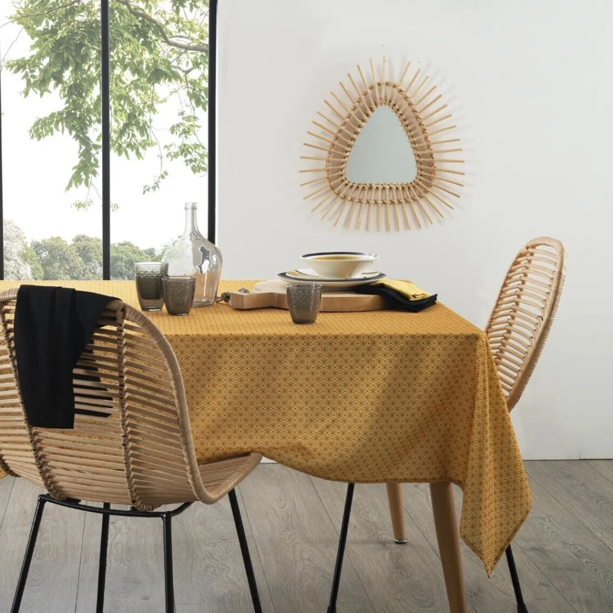 Atmosphera Chemins De Table, Centres De Table|Nappes, Chemins De Table*Nappe anti-tache "Paty" BlancChaud