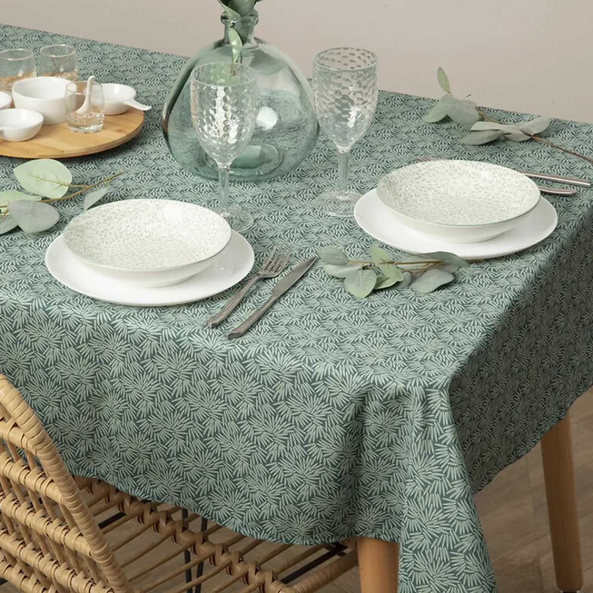 Atmosphera Chemins De Table, Centres De Table|Nappes, Chemins De Table*Nappe anti-tache "Thais" Grisardoise