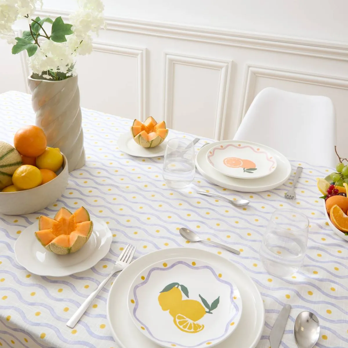 Atmosphera Chemins De Table, Centres De Table|Nappes, Chemins De Table*Nappe "Fruity" Gris1