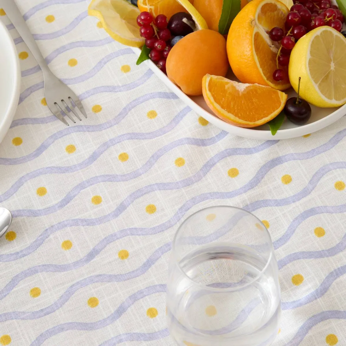 Atmosphera Chemins De Table, Centres De Table|Nappes, Chemins De Table*Nappe "Fruity" Gris1