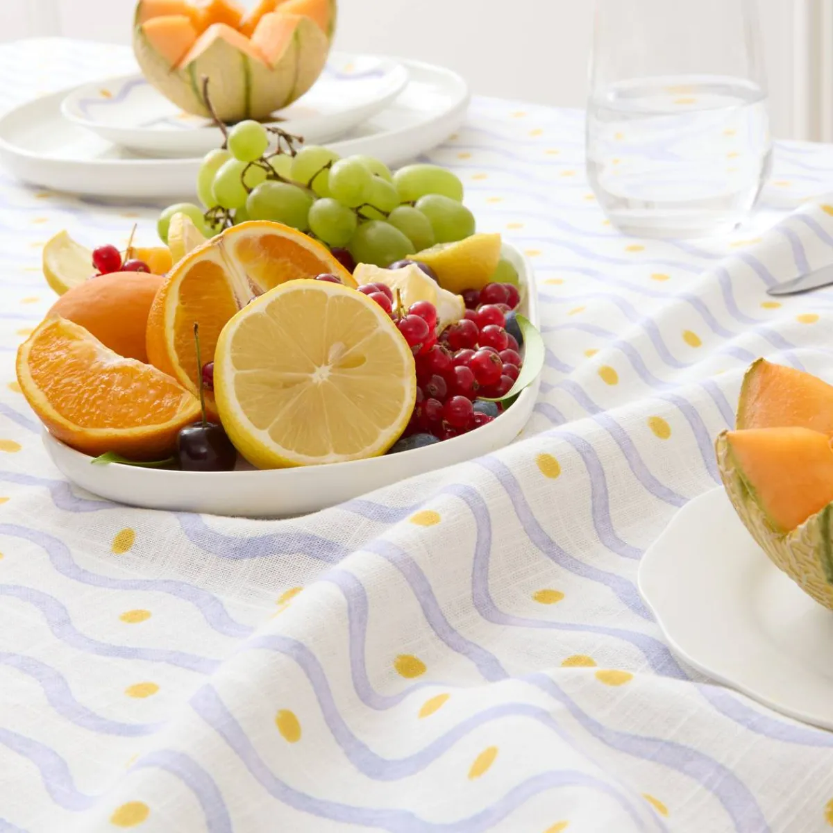 Atmosphera Chemins De Table, Centres De Table|Nappes, Chemins De Table*Nappe "Fruity" Gris1