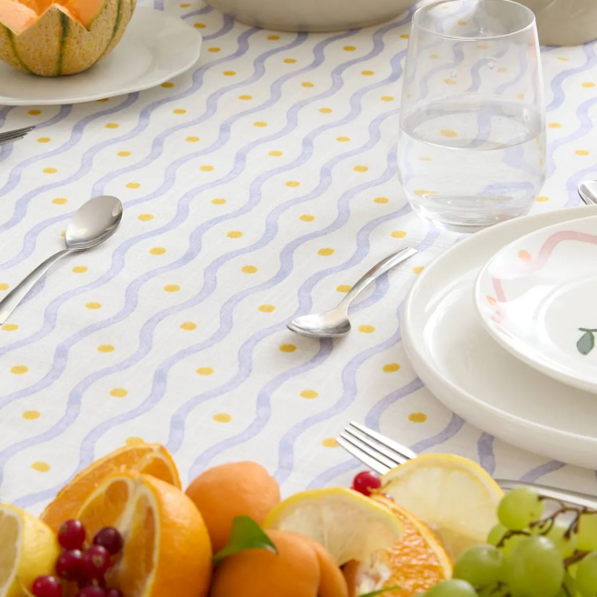 Atmosphera Chemins De Table, Centres De Table|Nappes, Chemins De Table*Nappe "Fruity" Gris1