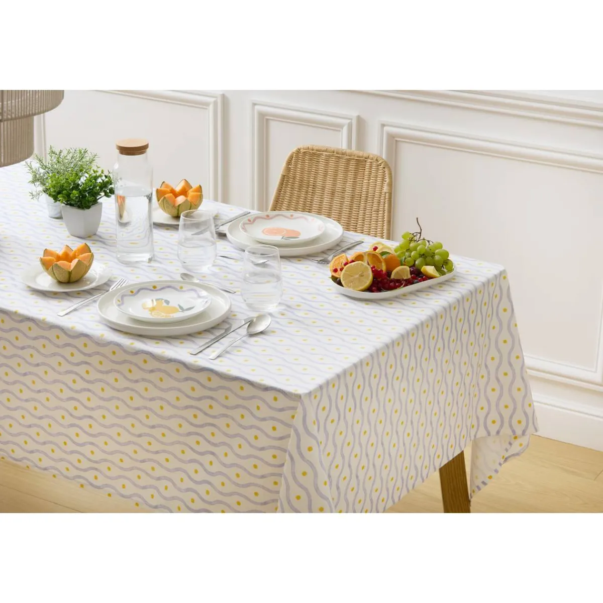 Atmosphera Chemins De Table, Centres De Table|Nappes, Chemins De Table*Nappe "Fruity" Gris1