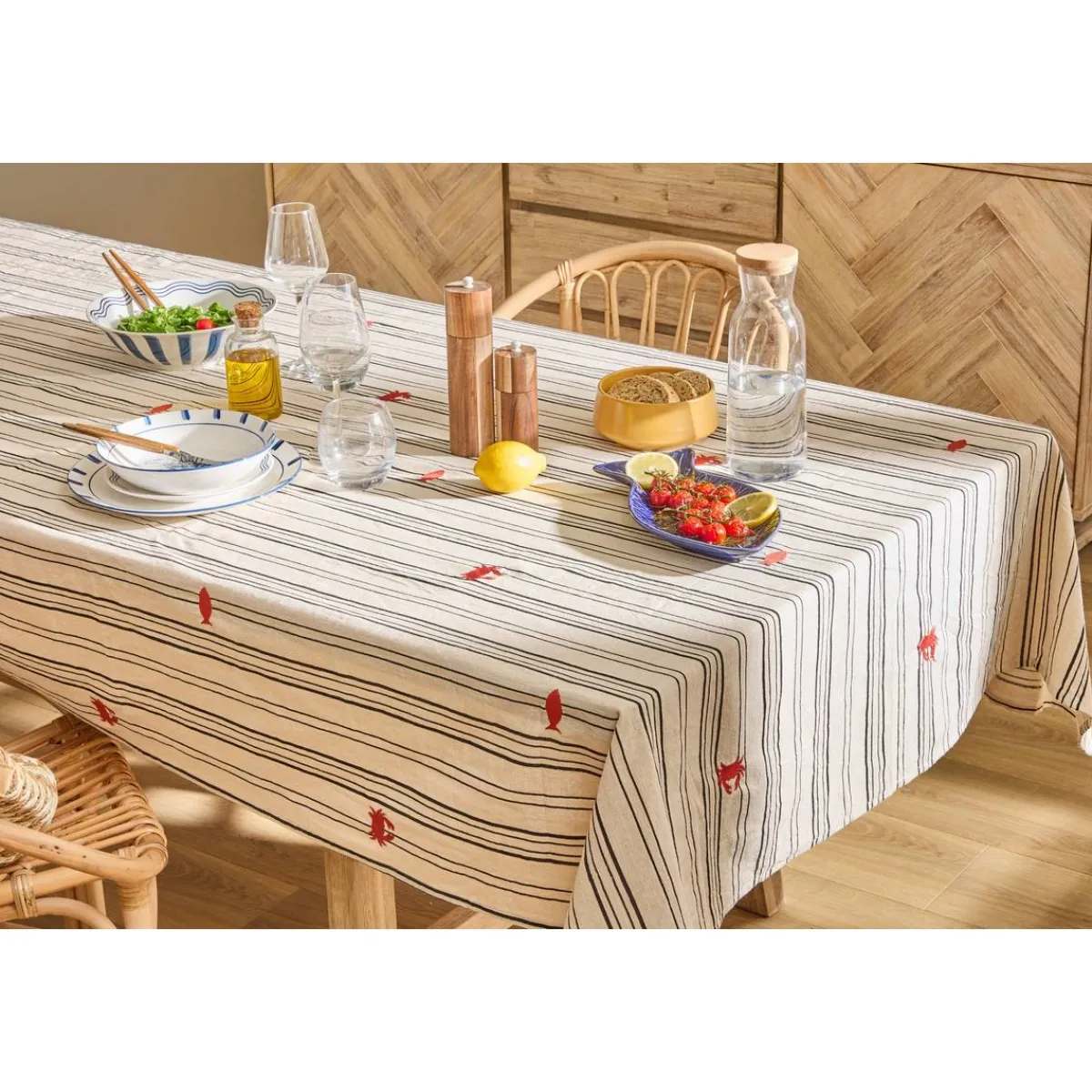 Atmosphera Nappes, Chemins De Table*Nappe "Oceania" Beigelin