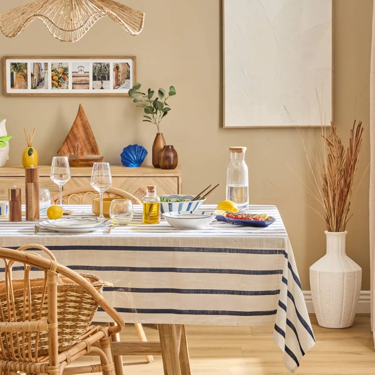 Atmosphera Chemins De Table, Centres De Table|Nappes, Chemins De Table*Nappe "Oceania" Rouge