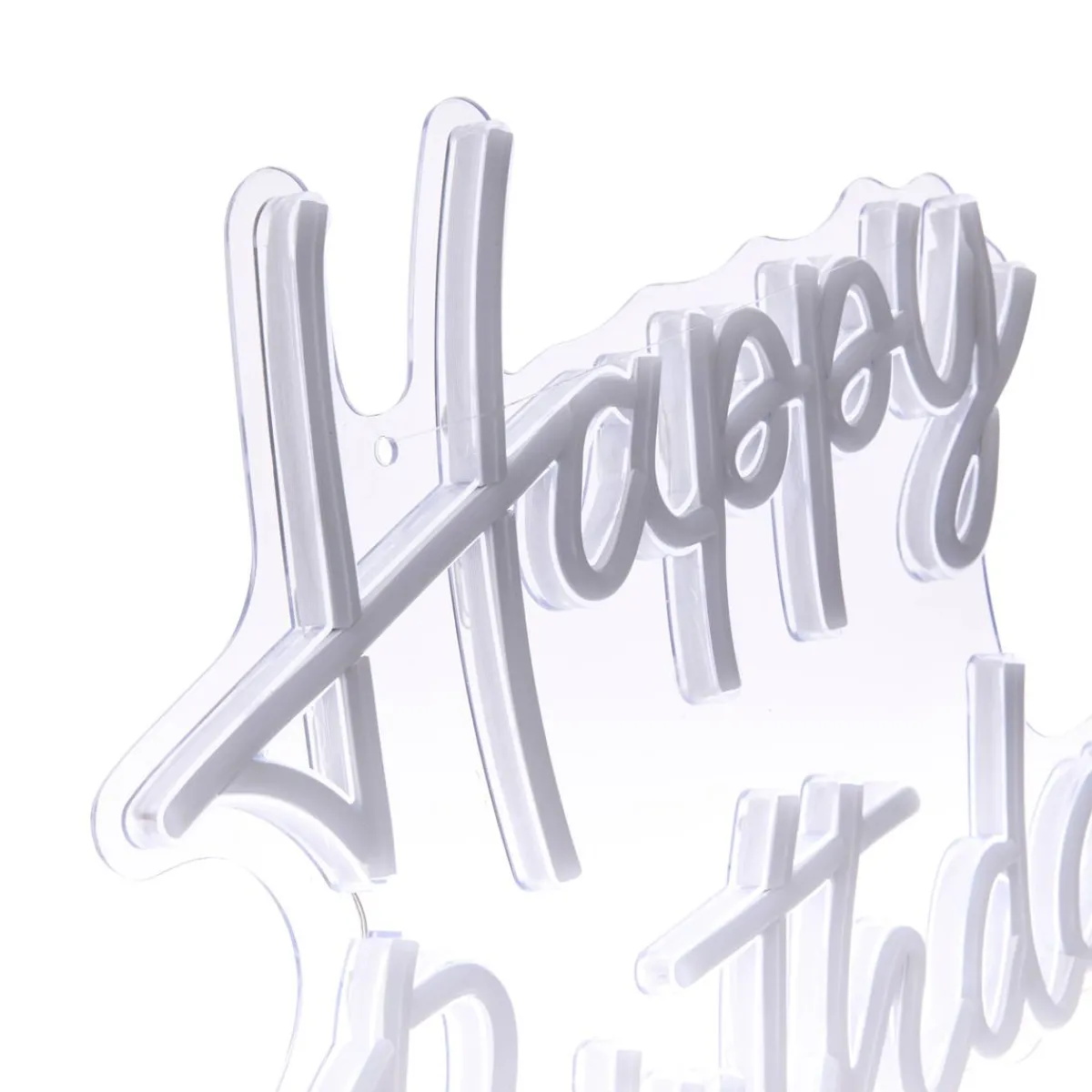 Atmosphera Lampes Led|Guirlandes, Boîtes Lumineuses*Néon led "Happy birthday" Blanc