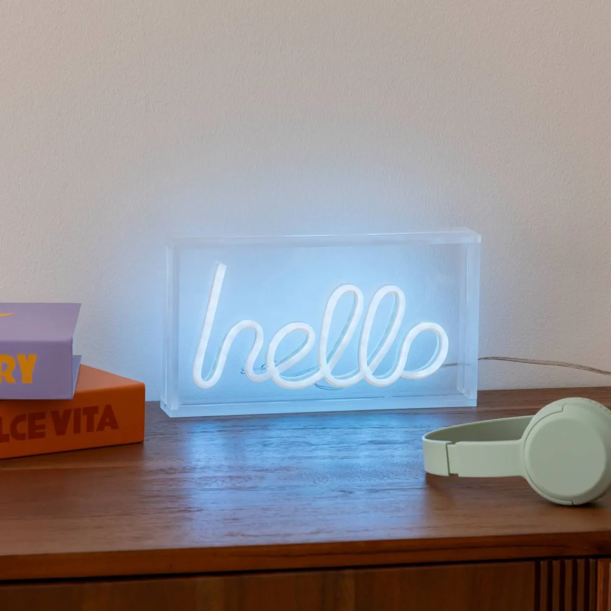Atmosphera Guirlandes, Boîtes Lumineuses*Néon à poser LED "Hello" Rouge