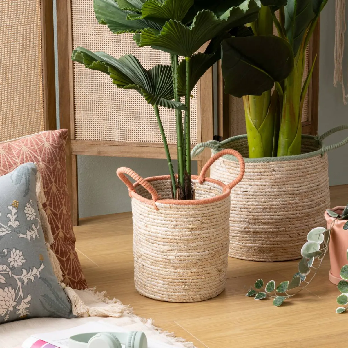 Atmosphera Paniers De Rangement*2 paniers "Wild" Blanc