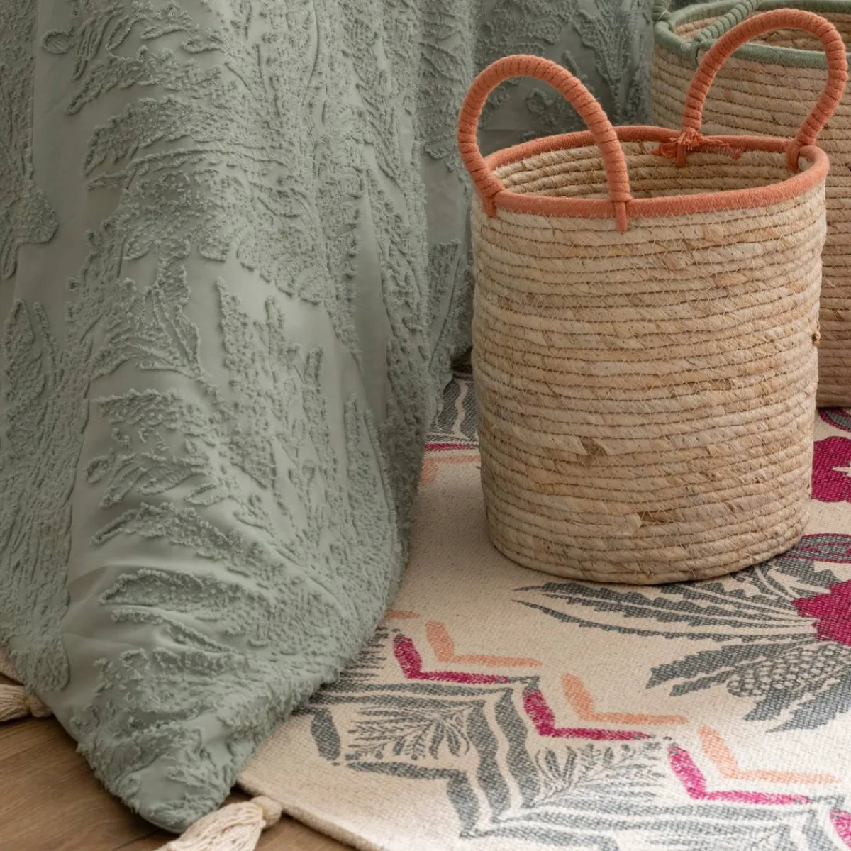 Atmosphera Paniers De Rangement*2 paniers "Wild" Blanc