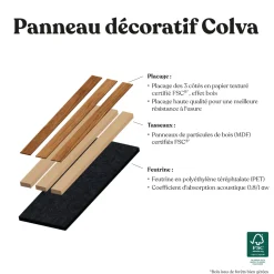 Atmosphera Panneau Mural Décoratif|Décoration En Bois*Panneau décoratif tasseaux bois "Colva" Beige