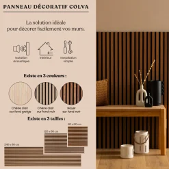 Atmosphera Panneau Mural Décoratif|Décoration En Bois*Panneau décoratif tasseaux bois "Colva"