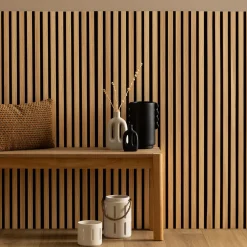 Atmosphera Panneau Mural Décoratif|Décoration En Bois*Panneau décoratif tasseaux bois "Colva"