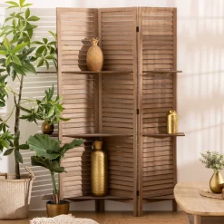 Atmosphera Paravents*Paravent 3 étagères Beige