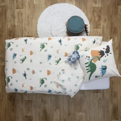 Atmosphera Housses De Couette Enfant*Parure de lit "Dinosaure" Beige