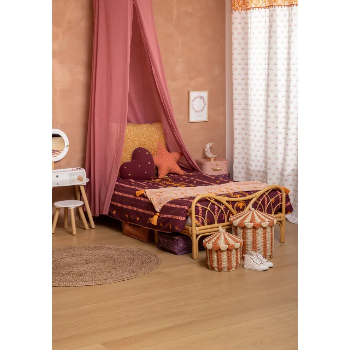 Atmosphera Housses De Couette Enfant*Parure de lit enfant imprimée "Bella" Violet