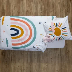 Atmosphera Housses De Couette Enfant*Parure de lit enfant 2 pièces "Arc-en-ciel" Multicolore