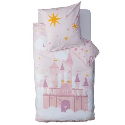 Atmosphera Housses De Couette Enfant*Parure de lit enfant 2 pièces "Château" Rose