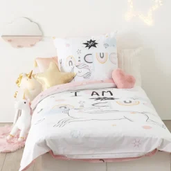 Atmosphera Housses De Couette Enfant*Parure de lit enfant 2 pièces "Licorne" Multicolore1
