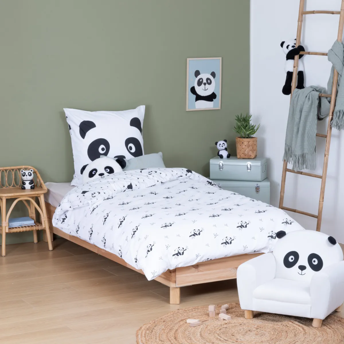Atmosphera Housses De Couette Enfant*Parure de lit 2 pièces enfant Panda "Andy" Violet