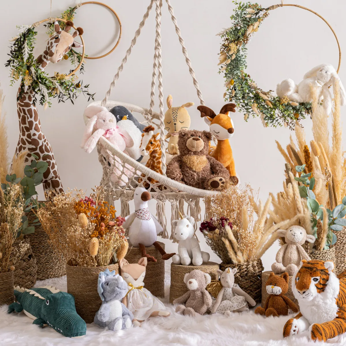 Atmosphera Peluches, Jouets*Peluche "Girafe" Rose