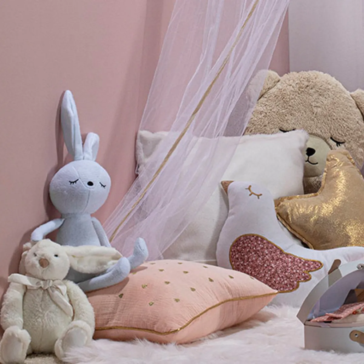 Atmosphera Peluches, Jouets*Peluche "Lapin" Rose