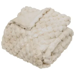 Atmosphera Plaids Fausse Fourrure*Plaid "Adriel" Ivoire