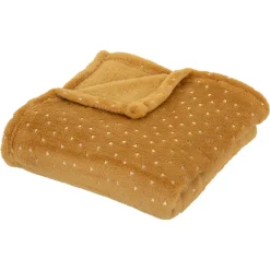 Atmosphera Plaids, Couvertures Enfant*Plaid "Berlingot" flanelle Jaunemoutarde
