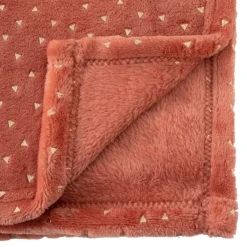 Atmosphera Plaids, Couvertures Enfant*Plaid "Berlingot" flanelle Roseterracotta