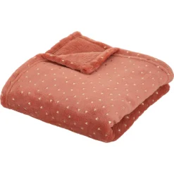 Atmosphera Plaids, Couvertures Enfant*Plaid "Berlingot" flanelle Roseterracotta