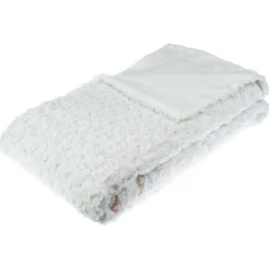 Atmosphera Plaids Fausse Fourrure*Plaid "Bouclette" fausse fourrure Blanc