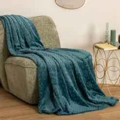 Atmosphera Plaids*Plaid "3D Losange" flanelle Beige