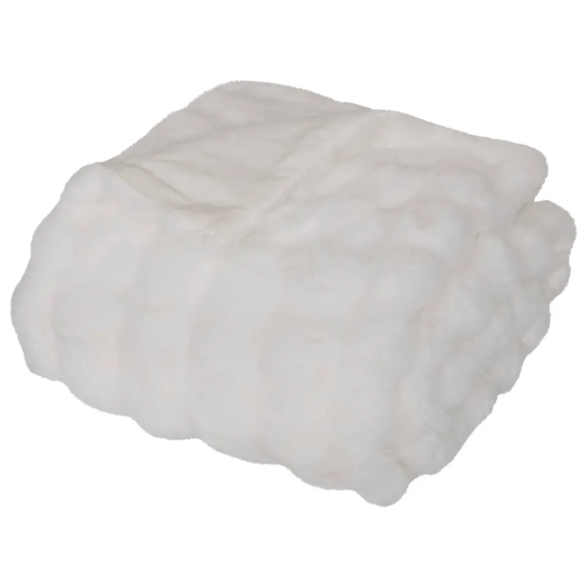 Atmosphera Plaids Fausse Fourrure*Plaid fausse fourrure 3D "Zephy" Ivoire