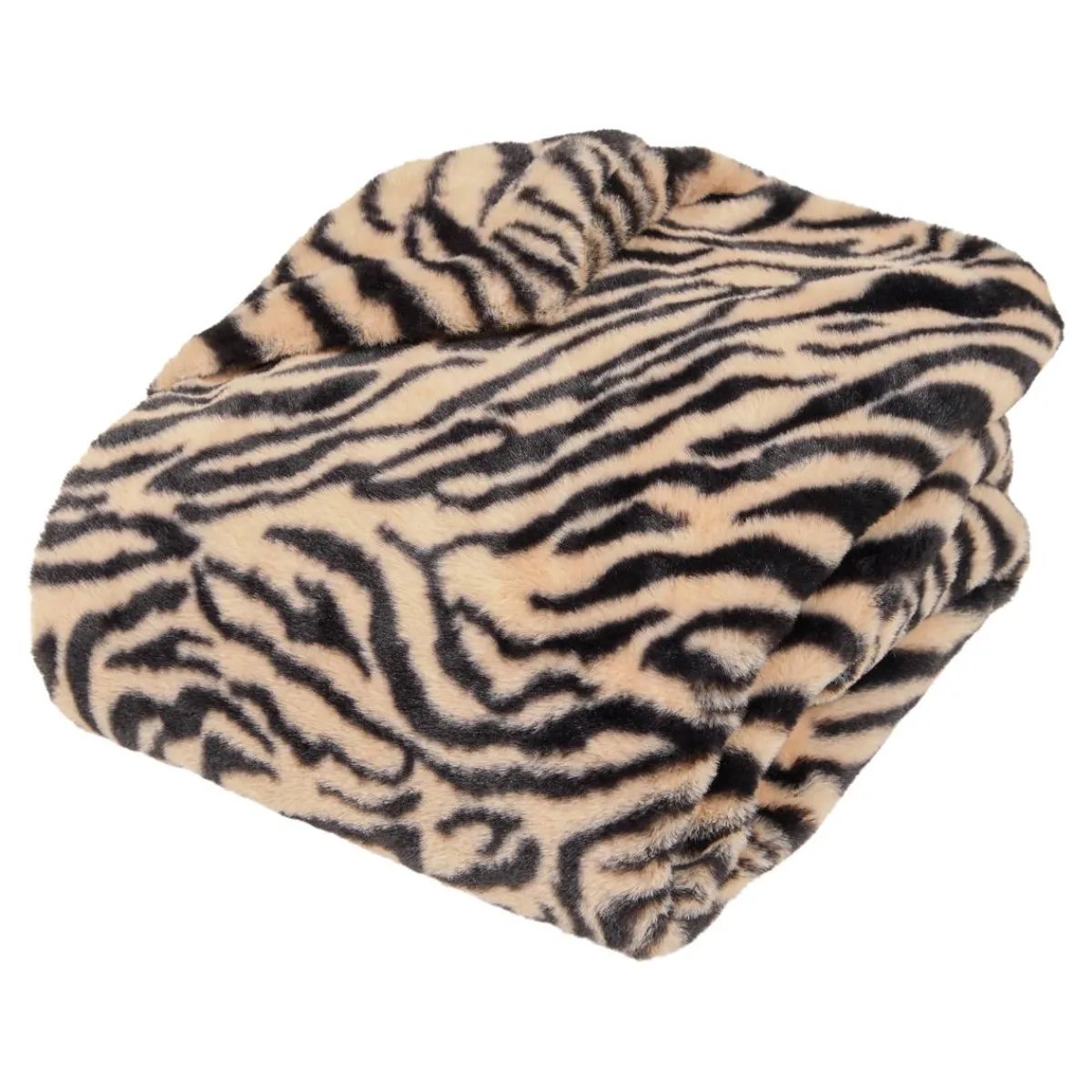 Atmosphera Plaids Fausse Fourrure*Plaid fausse fourrure imprimé "Orana" Grisardoise