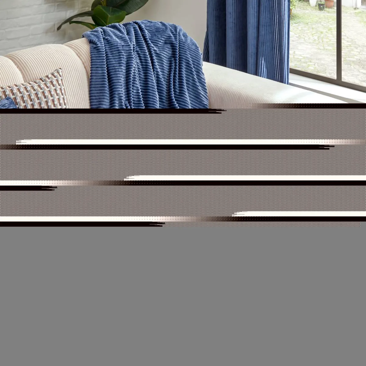 Atmosphera Plaids*Plaid flanelle côtelé "Arum" Beige