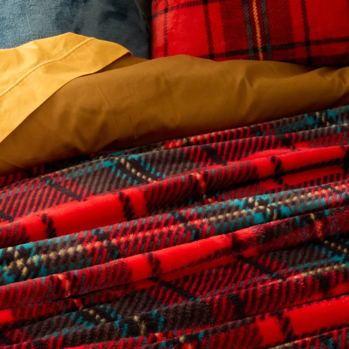 Atmosphera Plaids*Plaid flanelle imprimé "Brody" Roseterracotta