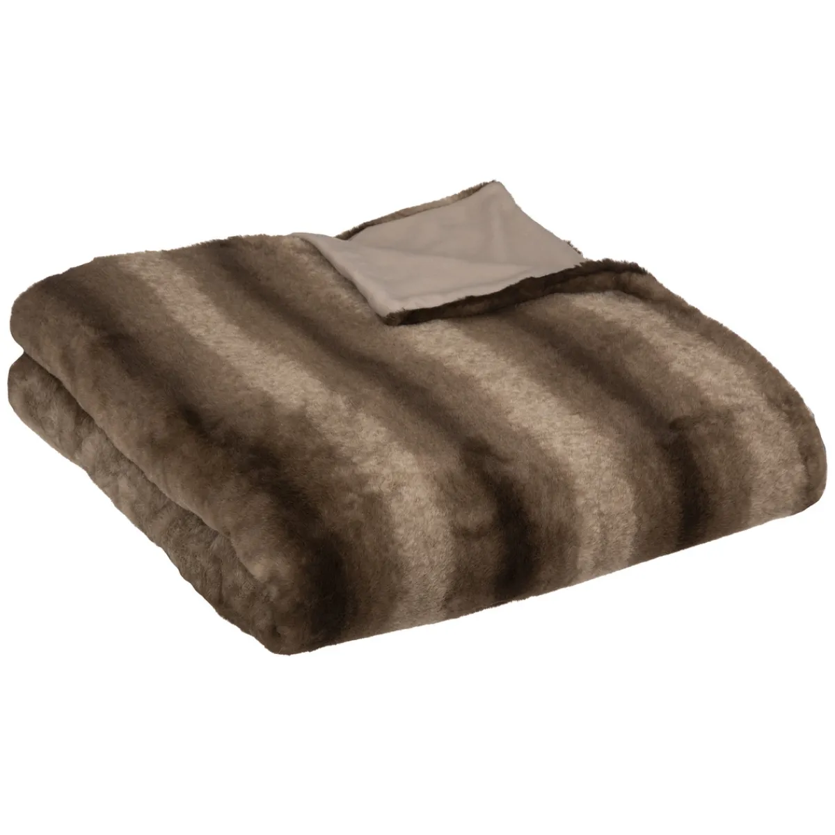 Atmosphera Plaids Fausse Fourrure*Plaid "Grizzli" fausse fourrure Vertkaki