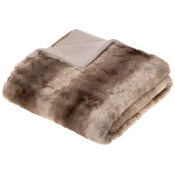 Atmosphera Plaids Fausse Fourrure*Plaid "Grizzli" fausse fourrure Bleuorage