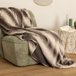 Atmosphera Plaids Fausse Fourrure*Plaid "Grizzli" fausse fourrure Rose