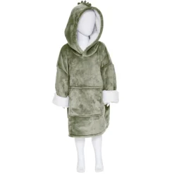 Atmosphera Plaids, Couvertures Enfant*Plaid à manches "Dinosaure Vert