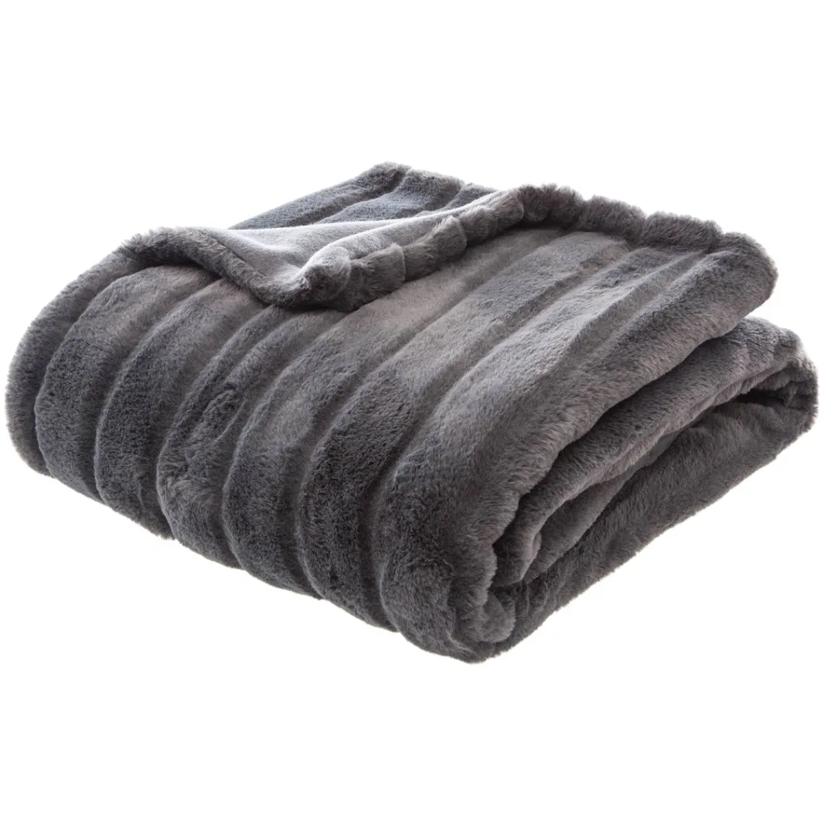 Atmosphera Plaids Fausse Fourrure*Plaid "Manoir" fausse fourrure Bleuencre