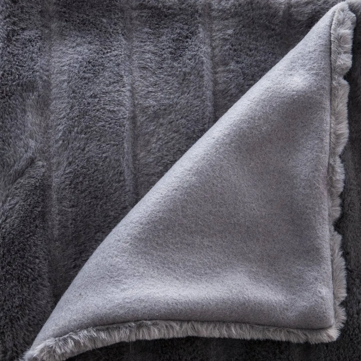 Atmosphera Plaids Fausse Fourrure*Plaid "Manoir" fausse fourrure Bleuencre