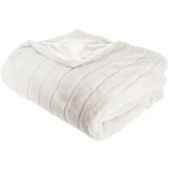 Atmosphera Plaids Fausse Fourrure*Plaid "Manoir" fausse fourrure Grisardoise