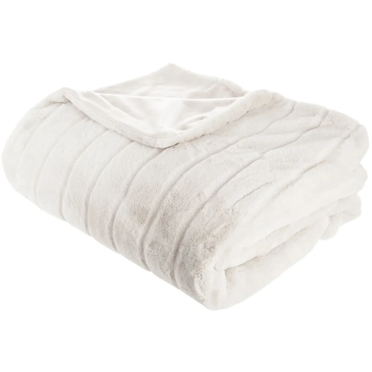 Atmosphera Plaids Fausse Fourrure*Plaid "Manoir" fausse fourrure Grisardoise