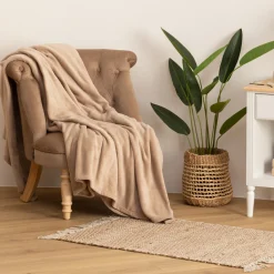Atmosphera Plaids*Plaid microfibre Blanc