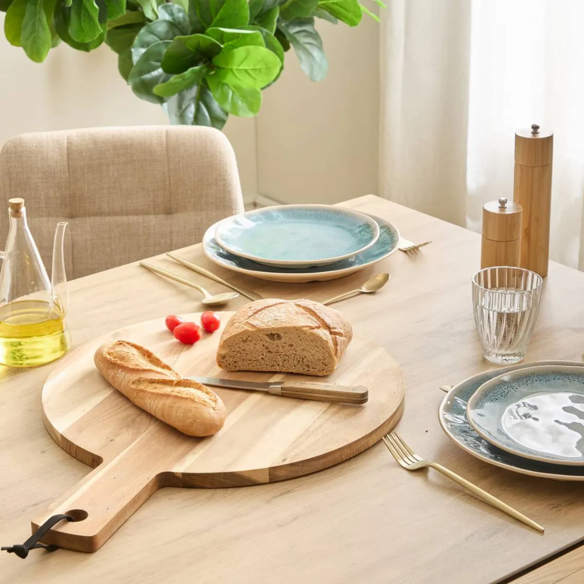 Atmosphera Plats De Service, Présentoirs*Planche "Mina" Acacia