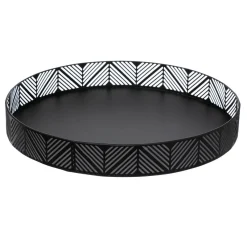 Atmosphera Plats De Service, Présentoirs*Plateau  "Frise" Marron