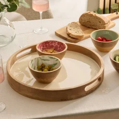 Atmosphera Plats De Service, Présentoirs*Plateau "Inaya" Marron