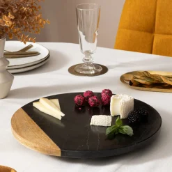 Atmosphera Plats De Service, Présentoirs*Plateau tournant "Marbre" Transparent